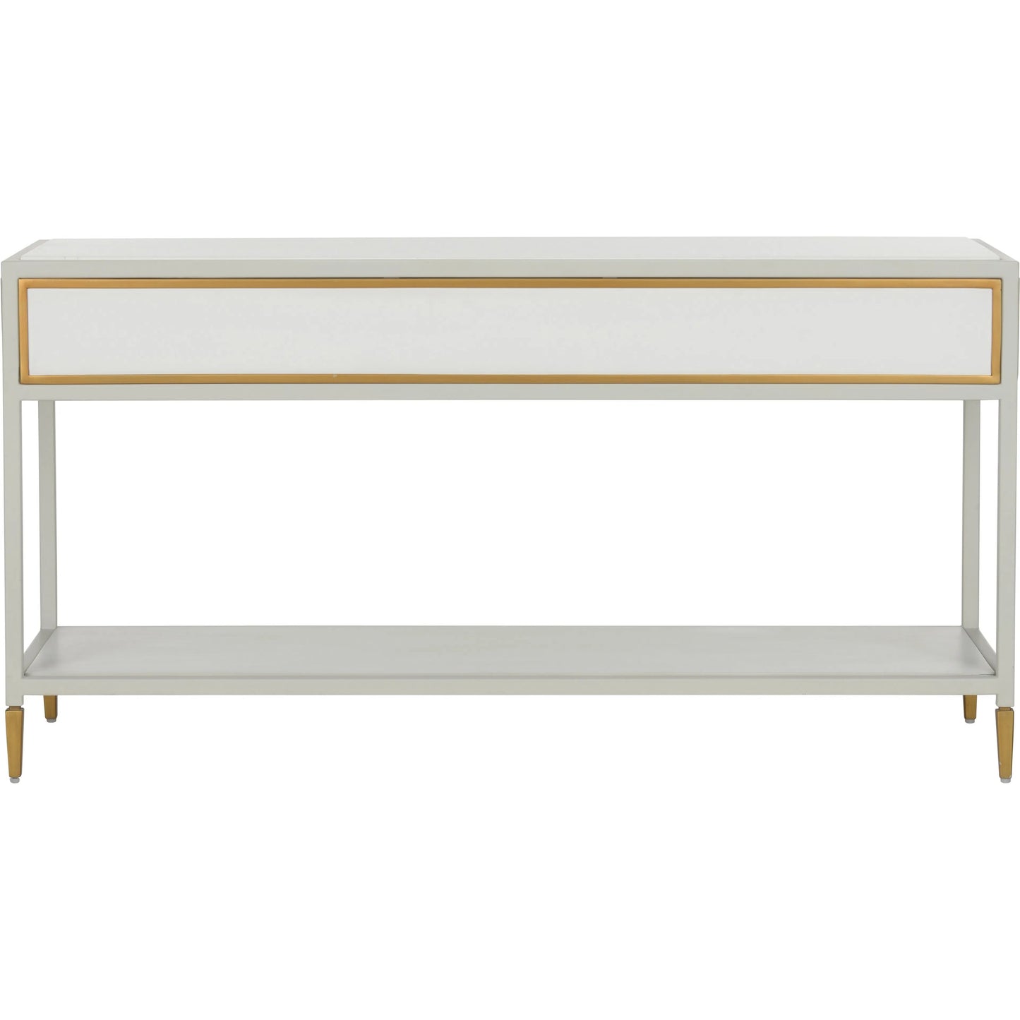 003 SI-2105870 | Additional Silo | Bobbie Console by Chelsea House in white, antique brass. Made from unique in a modern style.