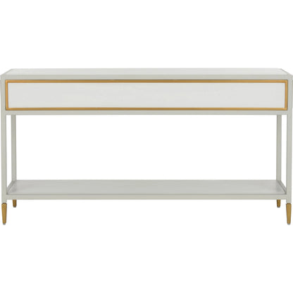 Bobbie Console by Chelsea House in white, antique brass. Made from unique in a modern style.