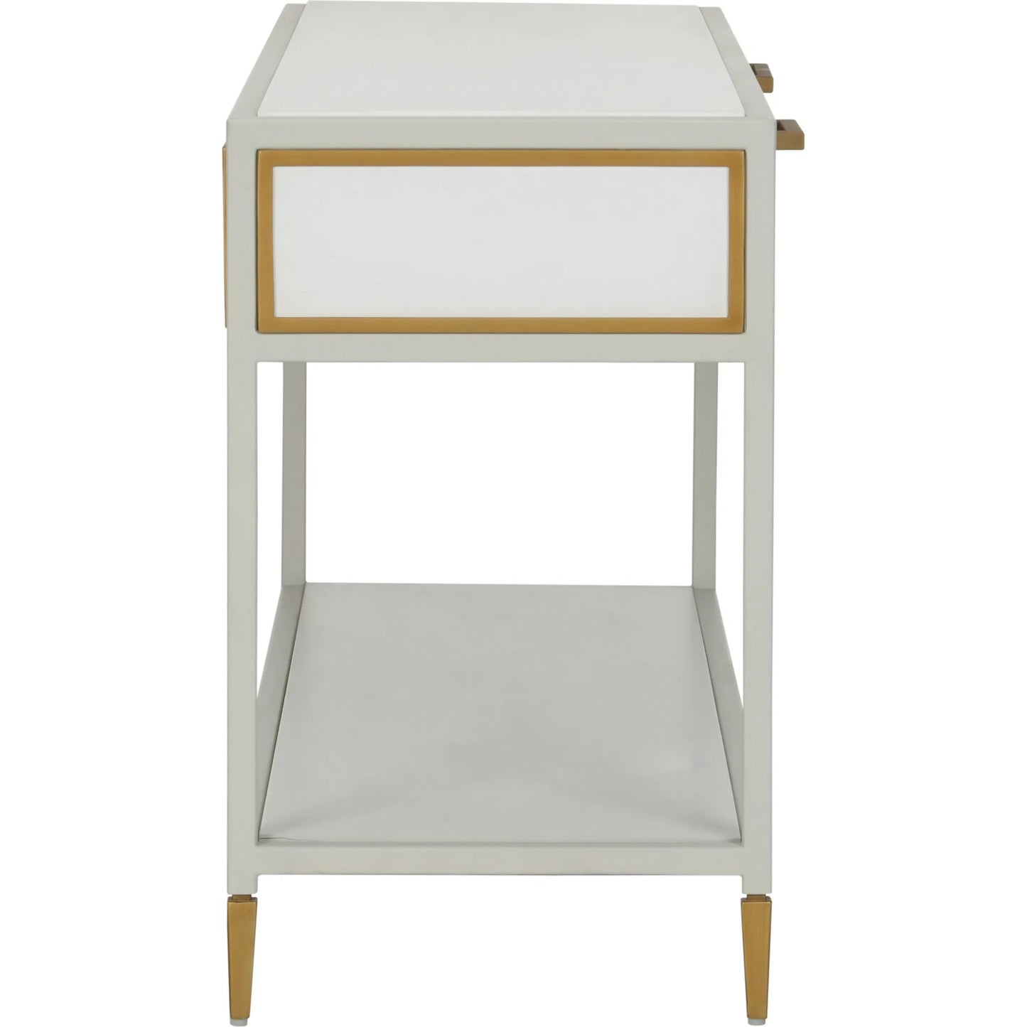 005 SI-2105870 | Additional Silo | Bobbie Console by Chelsea House in white, antique brass. Made from unique in a modern style.