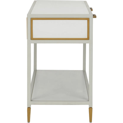 Bobbie Console by Chelsea House in white, antique brass. Made from unique in a modern style.