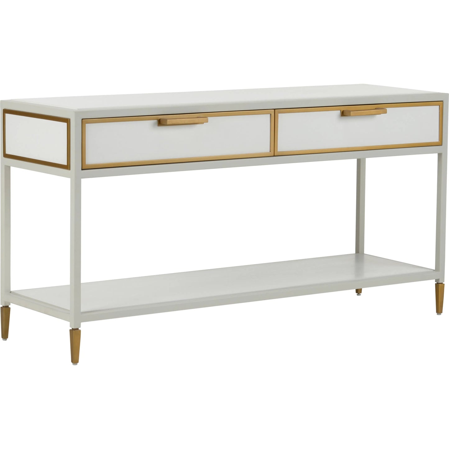 001 SI-2105870 | Primary Silo | Bobbie Console by Chelsea House in white, antique brass. Made from unique in a modern style.