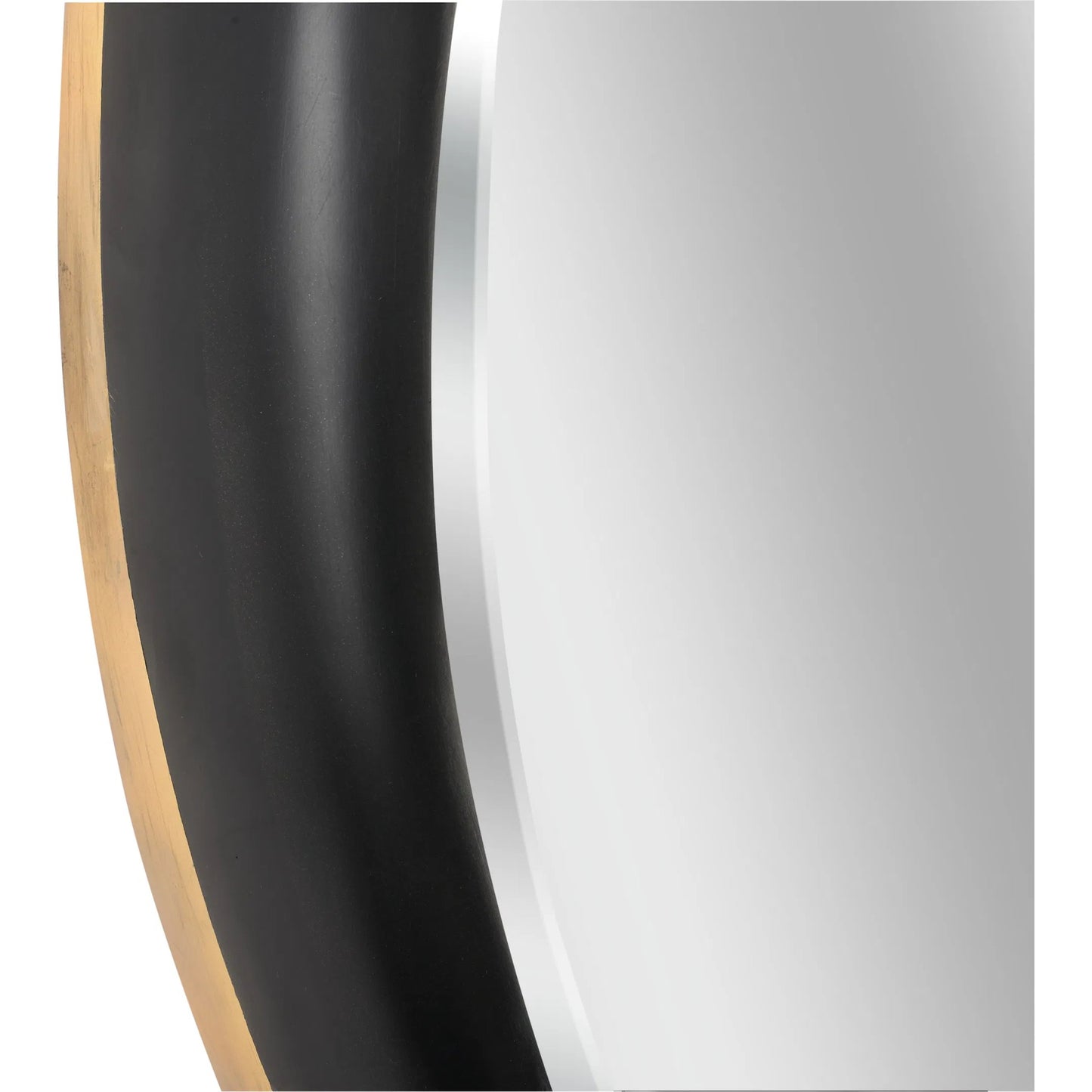 004 SI-2105872 | Closeup | Cabochon Pendant Mirror by Chelsea House in matte black, gold leaf, beveled. Made from unique in a modern style.
