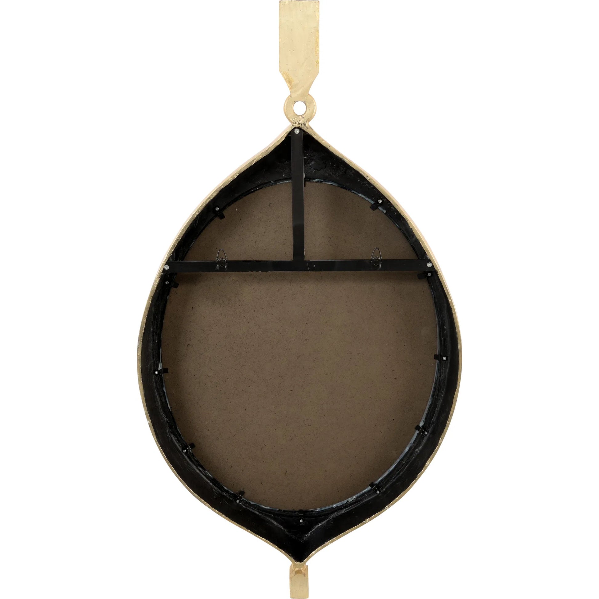 Cabochon Pendant Mirror by Chelsea House in matte black, gold leaf, beveled. Made from unique in a modern style.