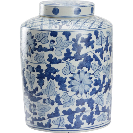 Song Leaf Ginger Jar by Chelsea House in blue, white. Made from unique in a unique style.