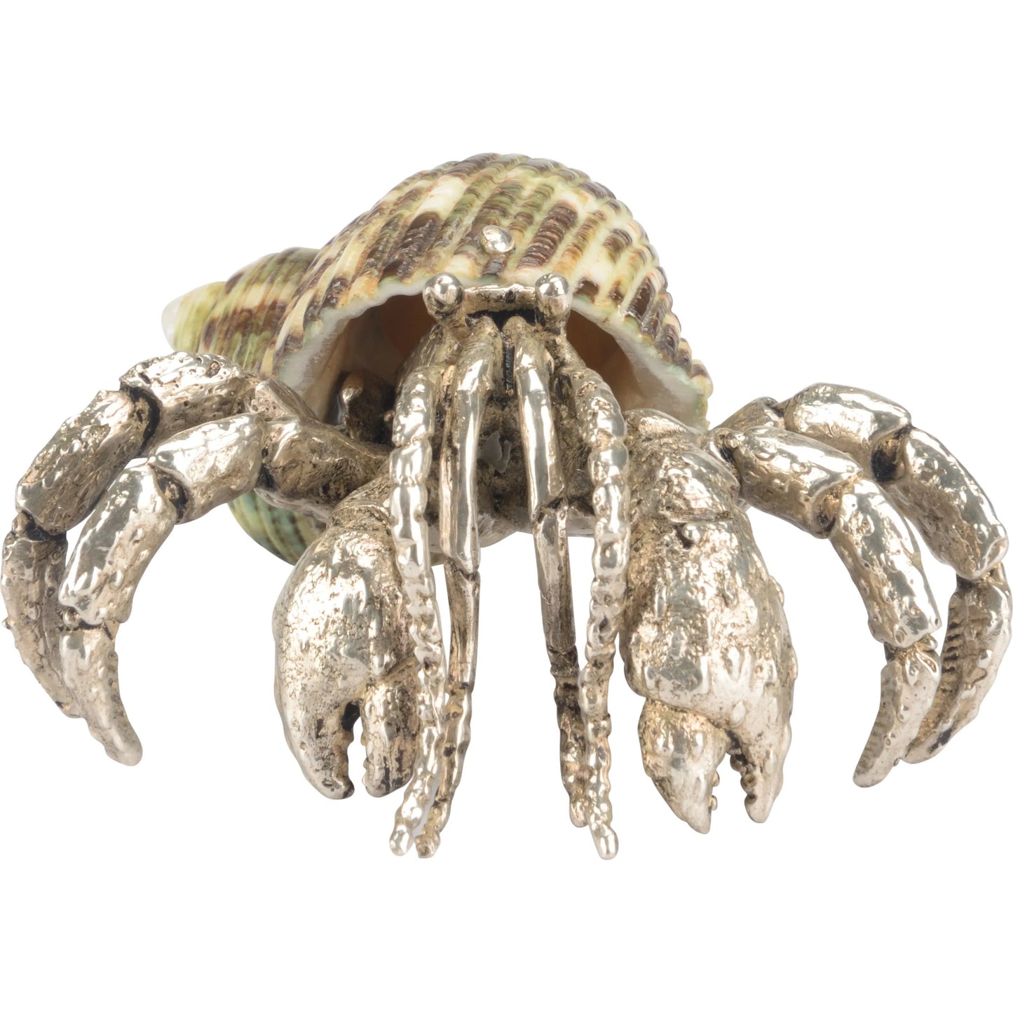 005 SI-2105904 | Additional Silo | Hermit Crab Paperweight by Chelsea House in silver plated, jade turbo. Made from unique in a coastal style.