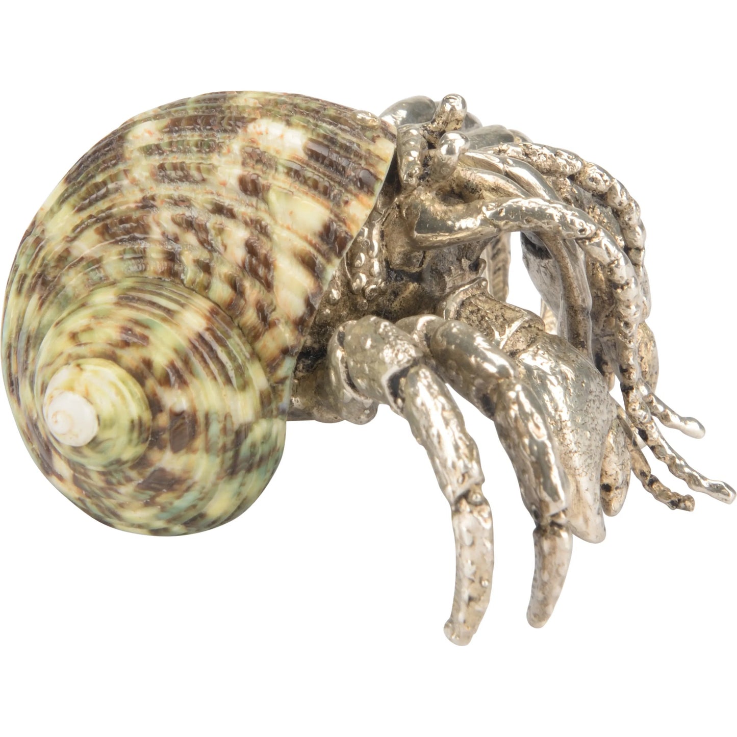 004 SI-2105904 | Additional Silo | Hermit Crab Paperweight by Chelsea House in silver plated, jade turbo. Made from unique in a coastal style.