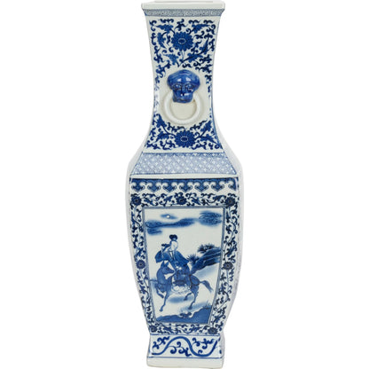 Meiling Dragon Vase by Chelsea House in blue, white glaze. Made from unique in a traditional style.