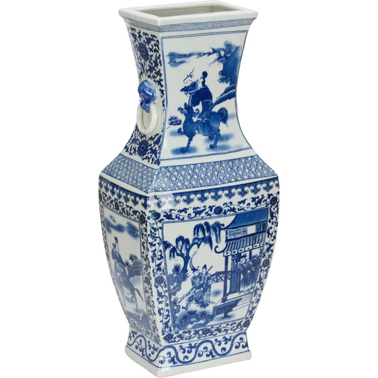 Meiling Dragon Vase by Chelsea House in blue, white glaze. Made from unique in a traditional style.