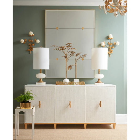 Loire Mirror by Chelsea House in antique gold leaf, beveled. Made from unique in a transitional style.