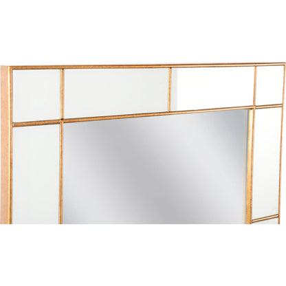 Herman Hesse Mirror by Chelsea House in gold leaf, gray, clear. Made from unique in a transitional style.