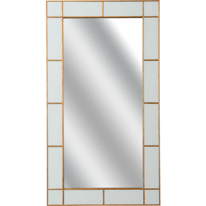 Herman Hesse Mirror by Chelsea House in gold leaf, gray, clear. Made from unique in a transitional style.