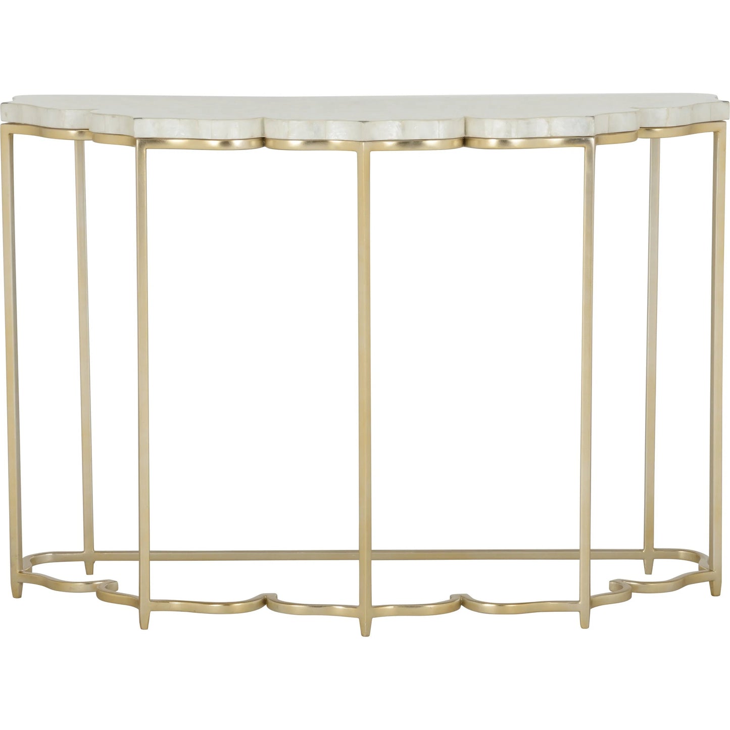 004 SI-2105931 | Additional Silo | Lotus Flower Console by Chelsea House in gold, natural white. Made from unique in a modern style.