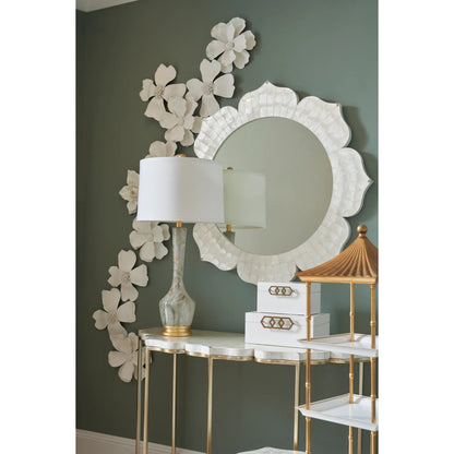 Lotus Flower Console by Chelsea House in gold, natural white. Made from unique in a modern style.