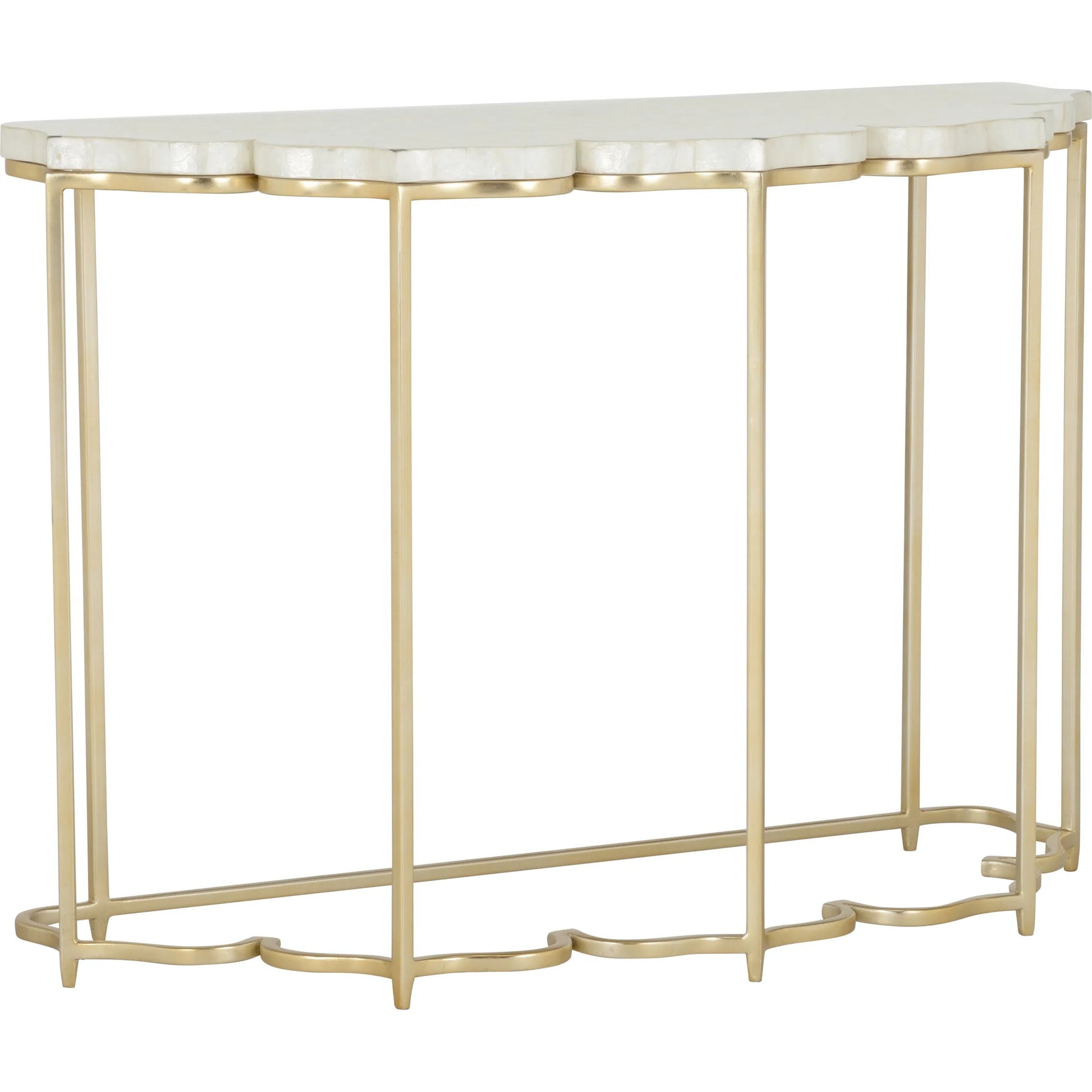 Lotus Flower Console by Chelsea House in gold, natural white. Made from unique in a modern style.