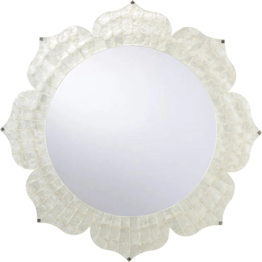 Lotus Flower Mirror by Chelsea House in natural white, plain. Made from unique in a unique style.