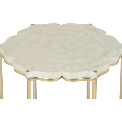 Lotus Flower Side Table by Chelsea House in gold, natural white. Made from unique in a modern style.