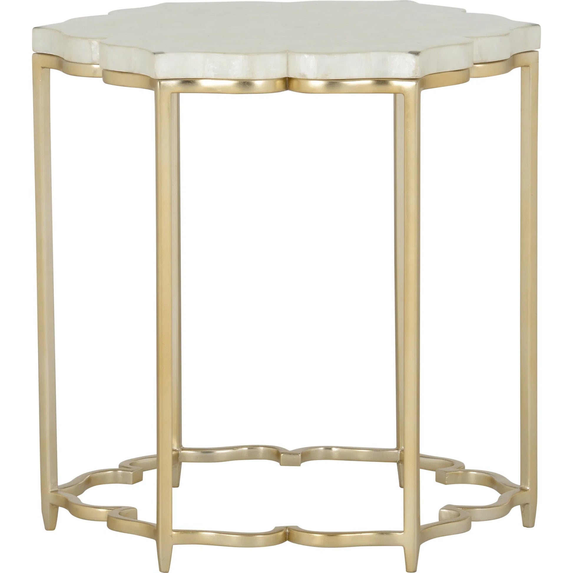 Lotus Flower Side Table by Chelsea House in gold, natural white. Made from unique in a modern style.
