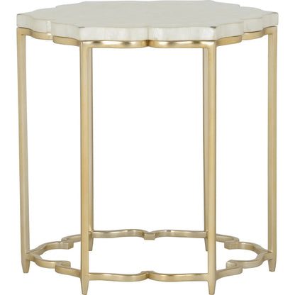 Lotus Flower Side Table by Chelsea House in gold, natural white. Made from unique in a modern style.