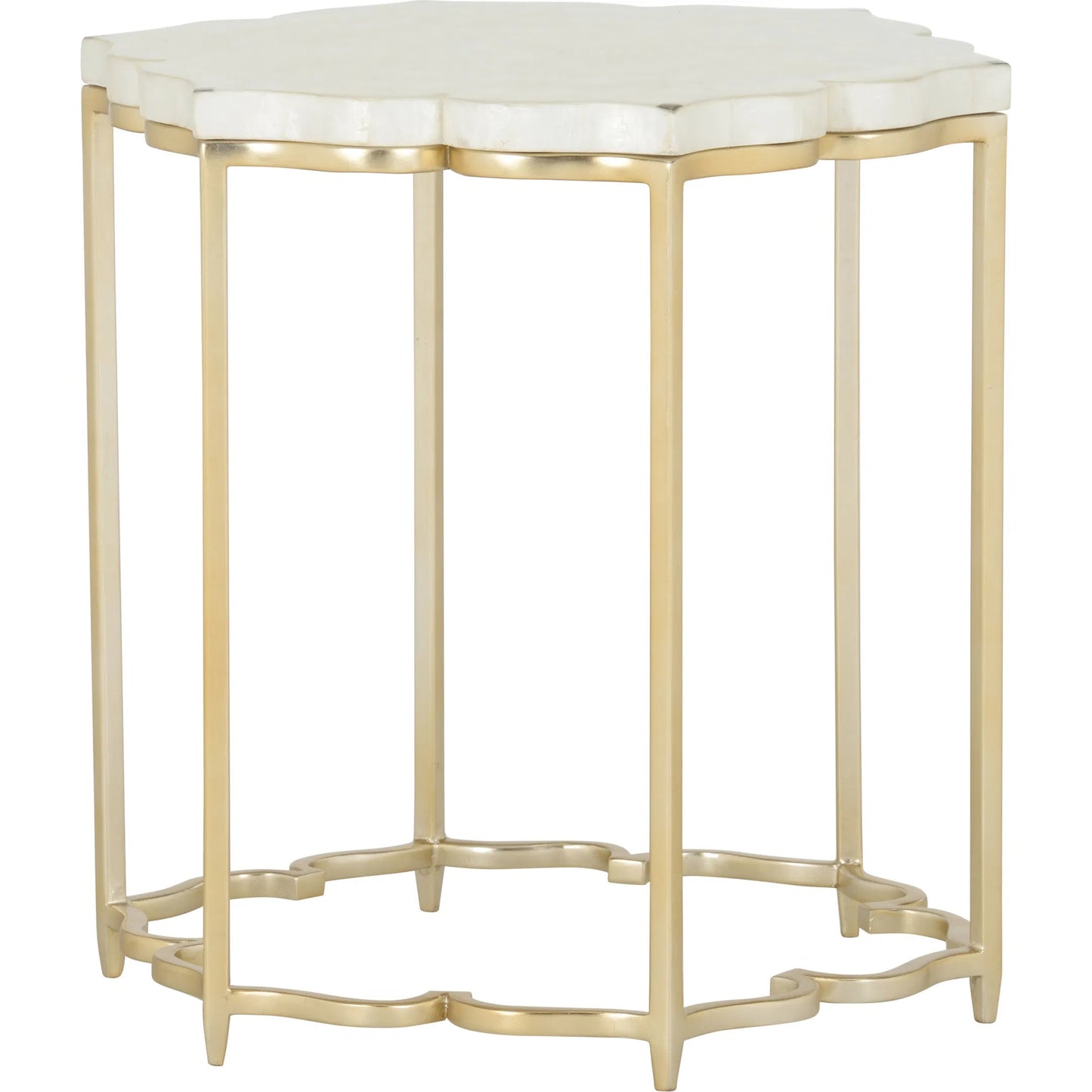 001 SI-2105968 | Primary Silo | Lotus Flower Side Table by Chelsea House in gold, natural white. Made from unique in a modern style.