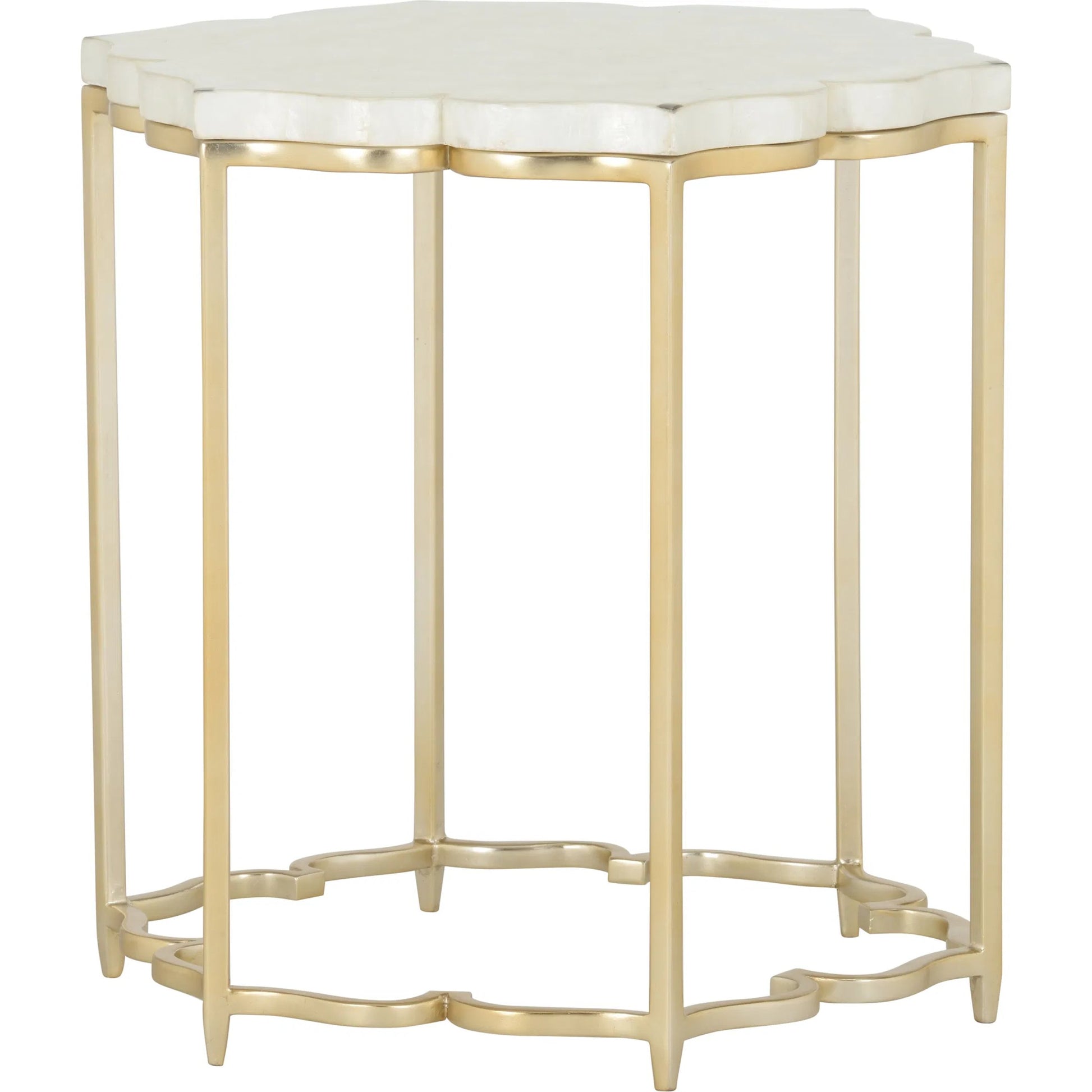 Lotus Flower Side Table by Chelsea House in gold, natural white. Made from unique in a modern style.