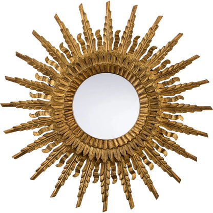 Illuminate Mirror by Chelsea House in antique gold, convex, clear. Made from unique in a traditional style.