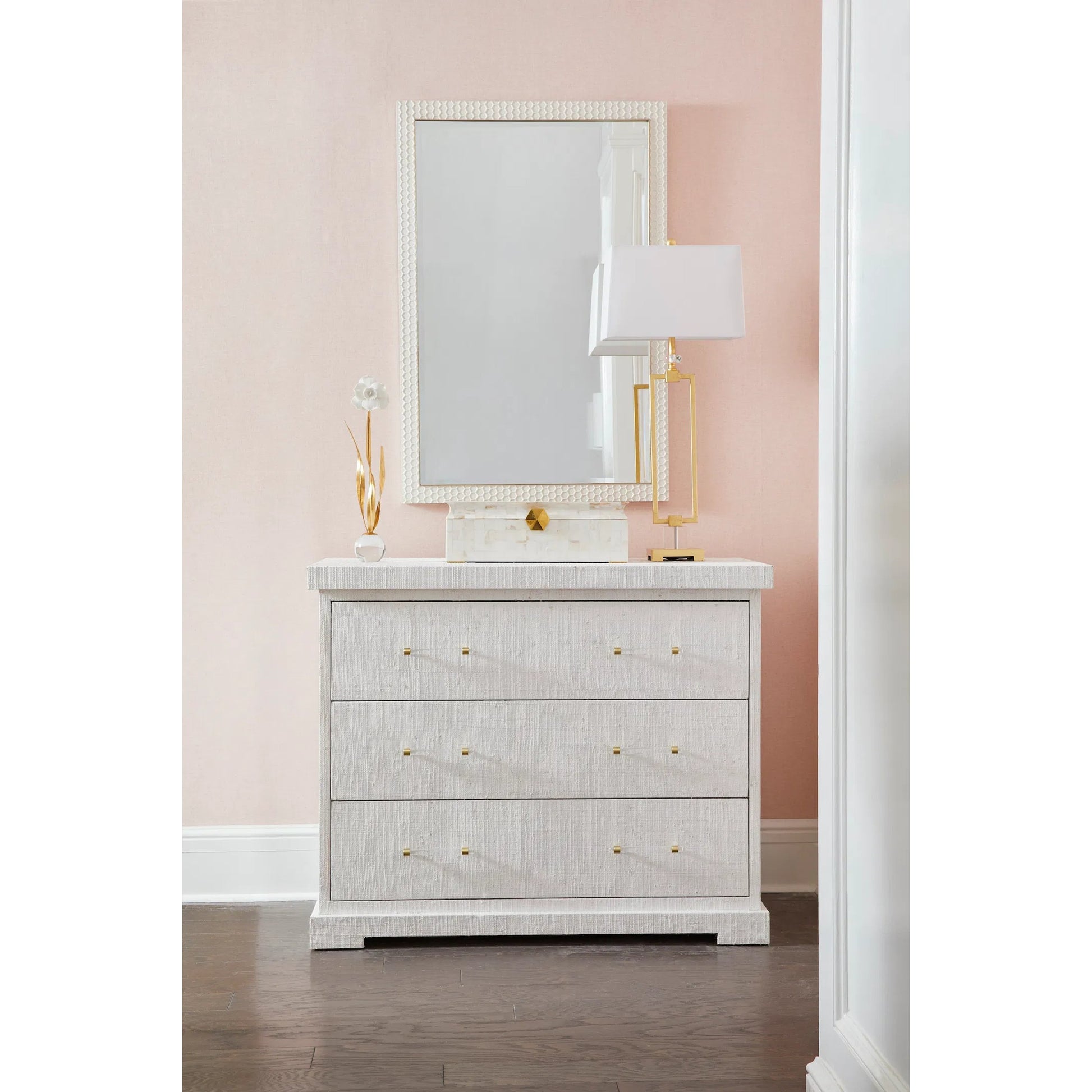 Daffodil by Chelsea House in antique gold leaf, matte white, clear. Made from unique in a modern style.