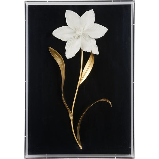 Porcelain Flower Black - A by Chelsea House in clear, matte white, antique gold leaf, black. Made from unique in a modern style.