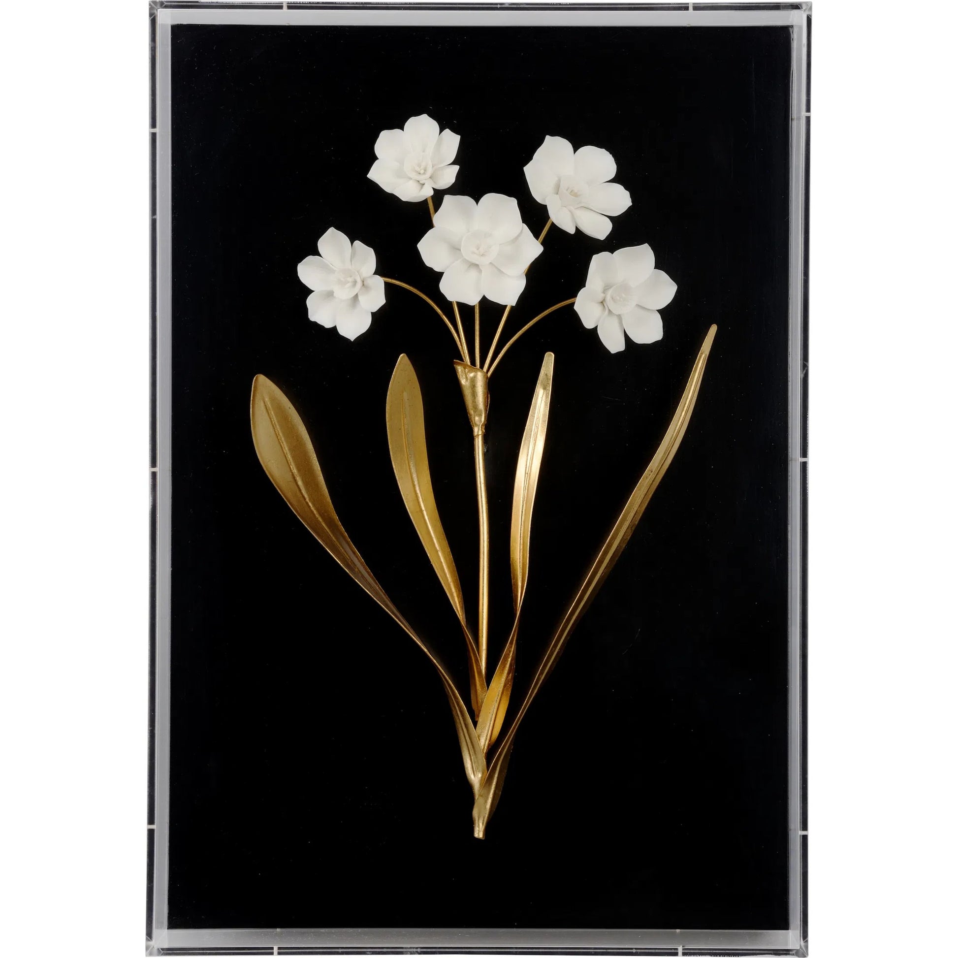 Porcelain Flower Black - B by Chelsea House in clear, matte white, antique gold leaf, black. Made from unique in a modern style.