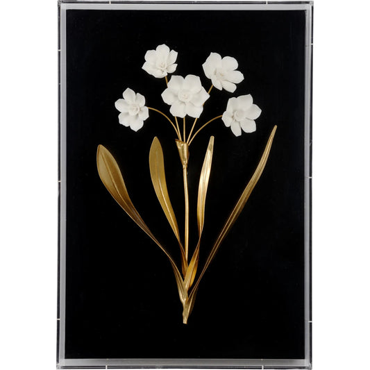 Porcelain Flower Black - B by Chelsea House in clear, matte white, antique gold leaf, black. Made from unique in a unique style.