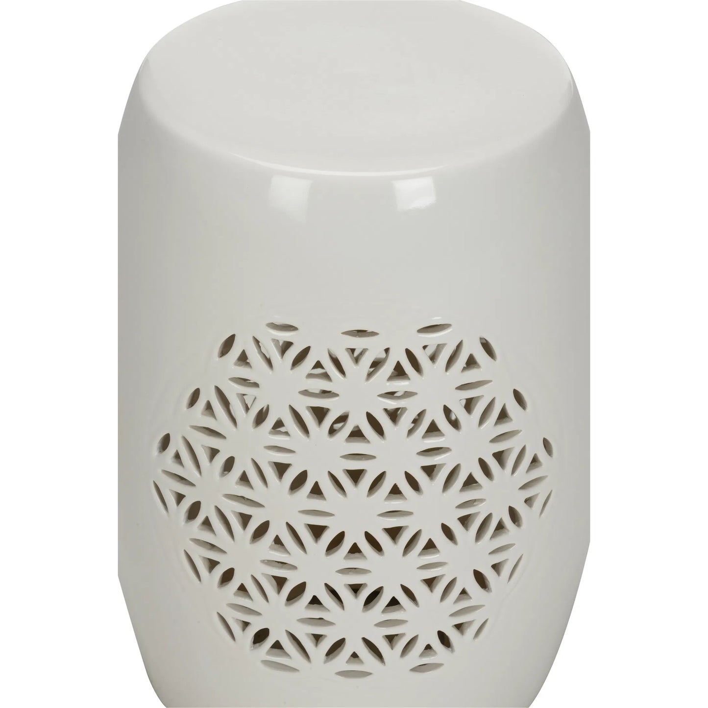 002 SI-2334811 | Additional Silo | Flower of Life Garden Seat by Chelsea House in white, cream and white glaze. Made from unique in a unique style.