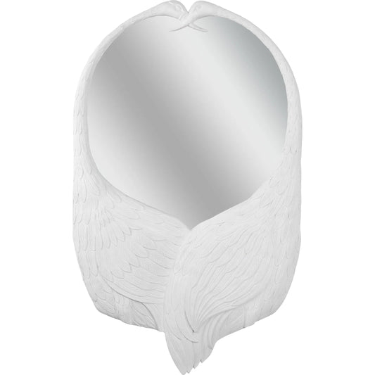 Crane Mirror by Chelsea House in matte white, clear, plain. Made from unique in a unique style.