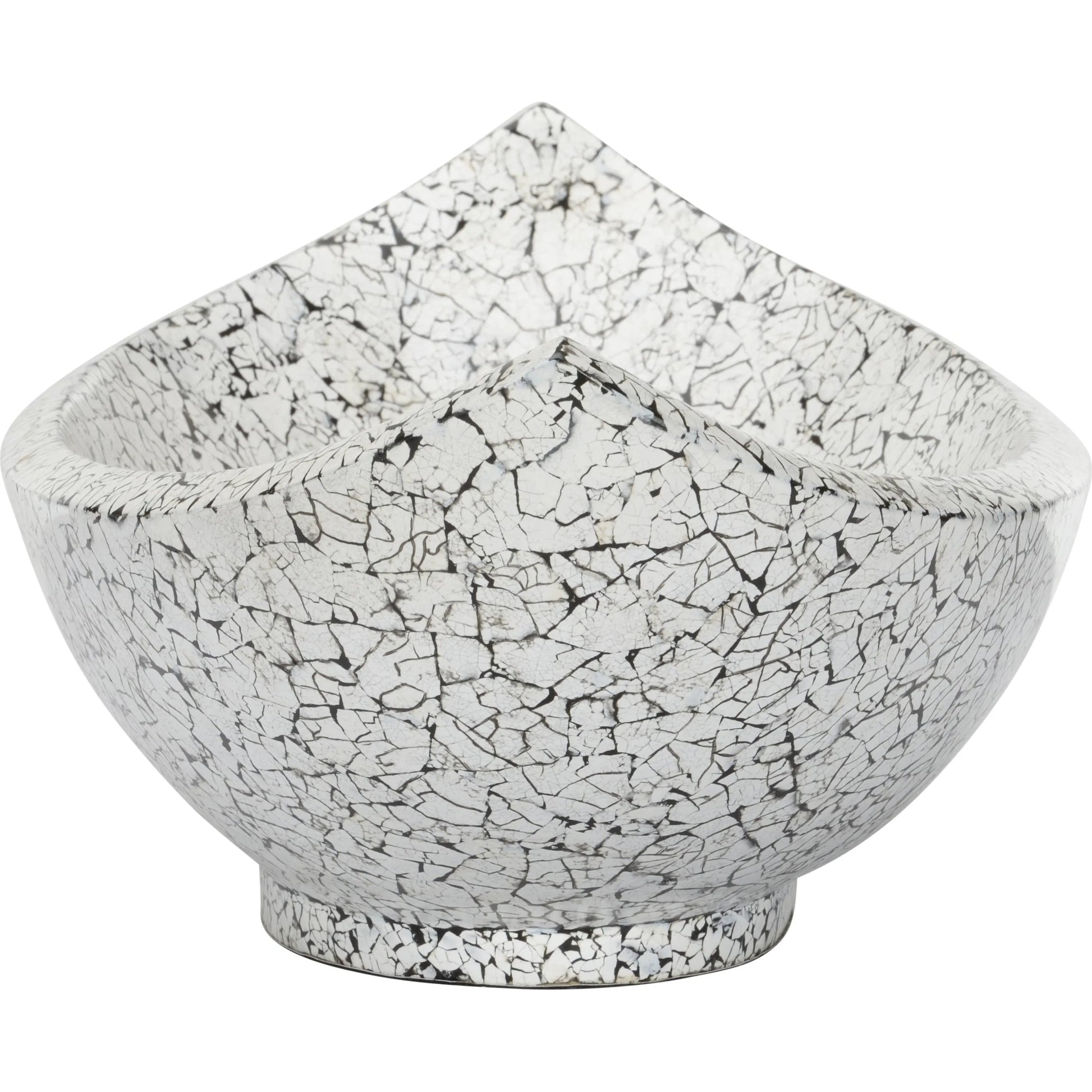 Crackled Long Bowl by Chelsea House in black, white. Made from unique in a unique style.