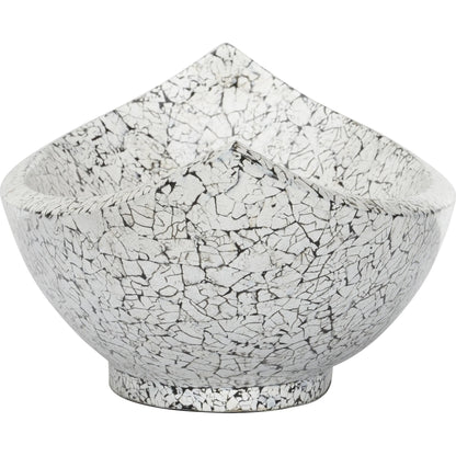 Crackled Long Bowl by Chelsea House in black, white. Made from unique in a unique style.