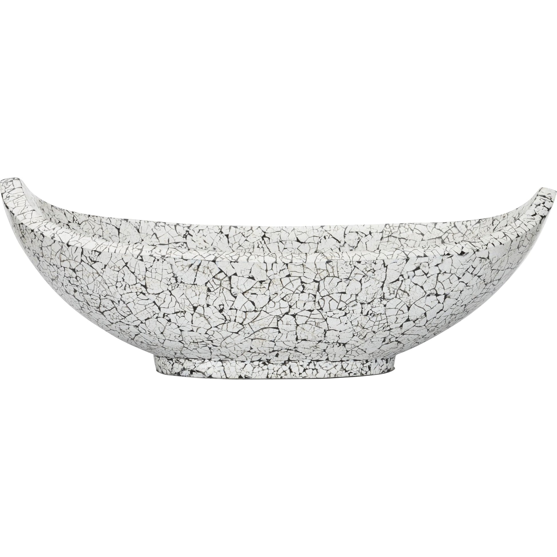 Crackled Long Bowl by Chelsea House in black, white. Made from unique in a unique style.