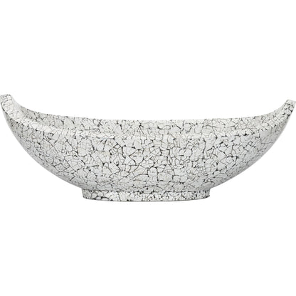 Crackled Long Bowl by Chelsea House in black, white. Made from unique in a unique style.