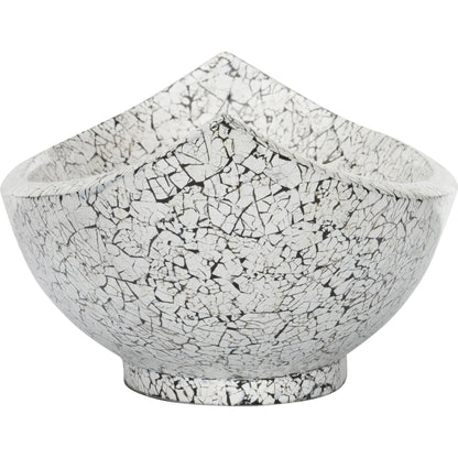 Crackled Long Bowl by Chelsea House in black, white. Made from unique in a unique style.