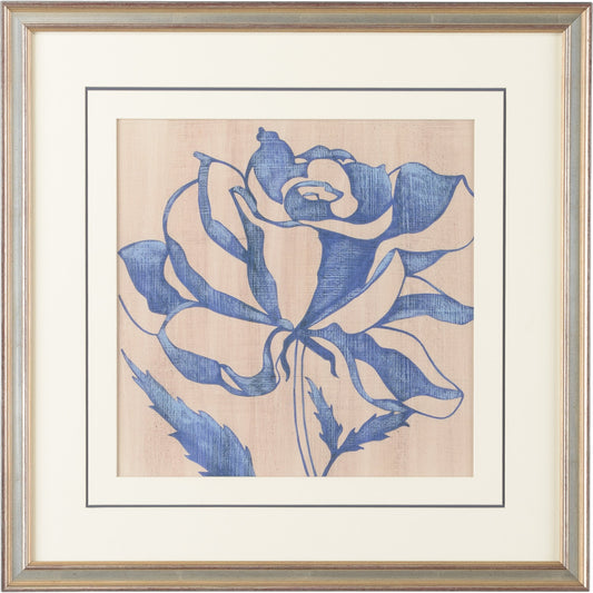 Indigo Rose by Chelsea House. Made from giclee - silver leaf wood frame in a transitional style.