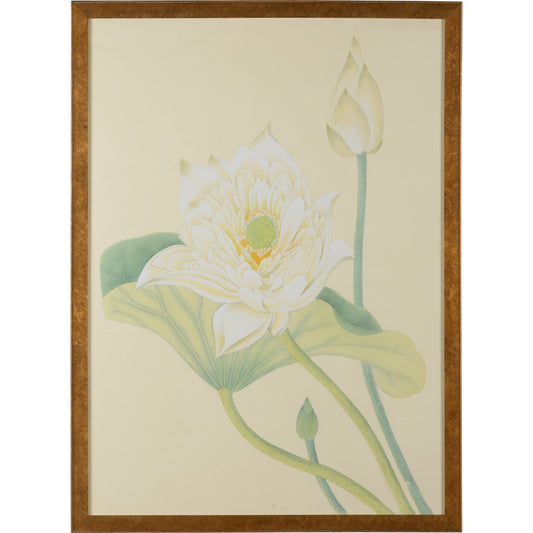 Lotus Panel by Chelsea House. Made from hand painted silk in a transitional style.