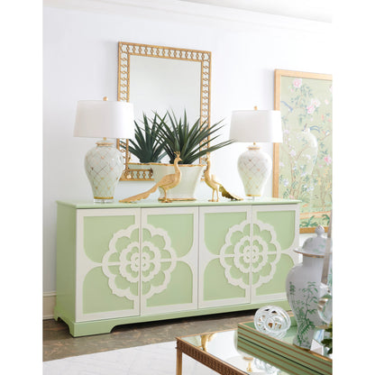 Edgedale Panel I by Chelsea House in framed, glass. Made from watercolor on silk in a eclectic & global style.