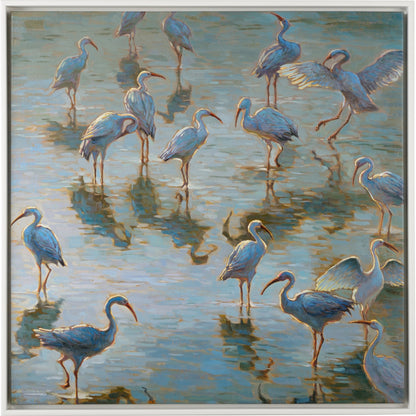 Shorebirds by Chelsea House in canvas. Made from oil on canvas in a coastal style.