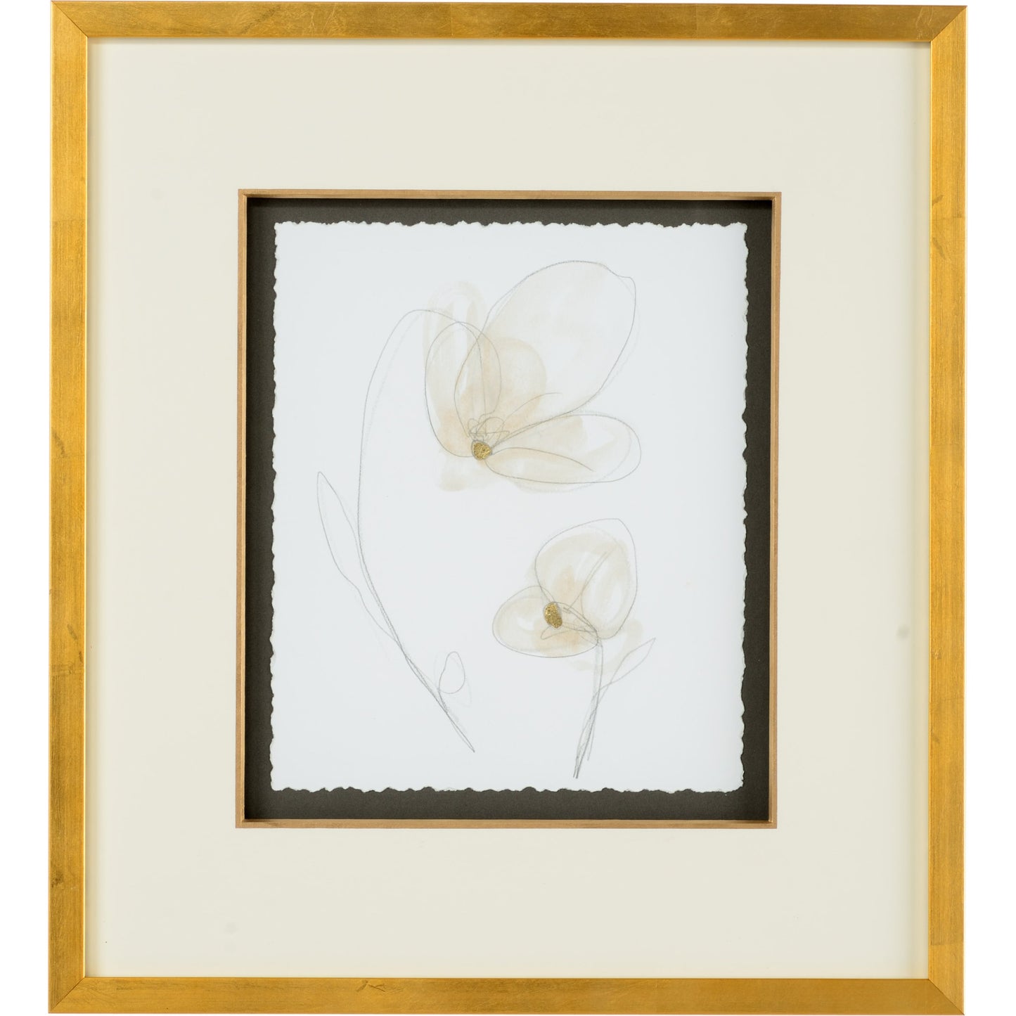 001 SR-382715 | Primary Silo | Garden Gestures II by Chelsea House in print with gold leaf. Made from hand embellished glicee in a modern style.