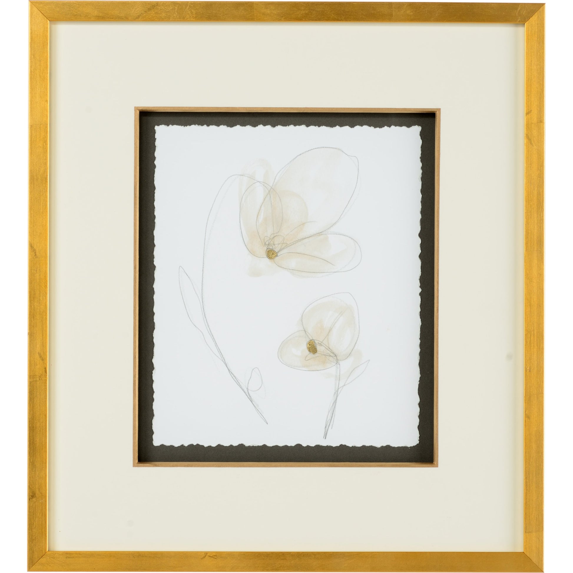 Garden Gestures II by Chelsea House in print with gold leaf. Made from hand embellished glicee in a modern style.