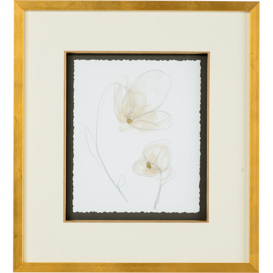 Garden Gestures II by Chelsea House in print with gold leaf. Made from hand embellished glicee in a modern style.