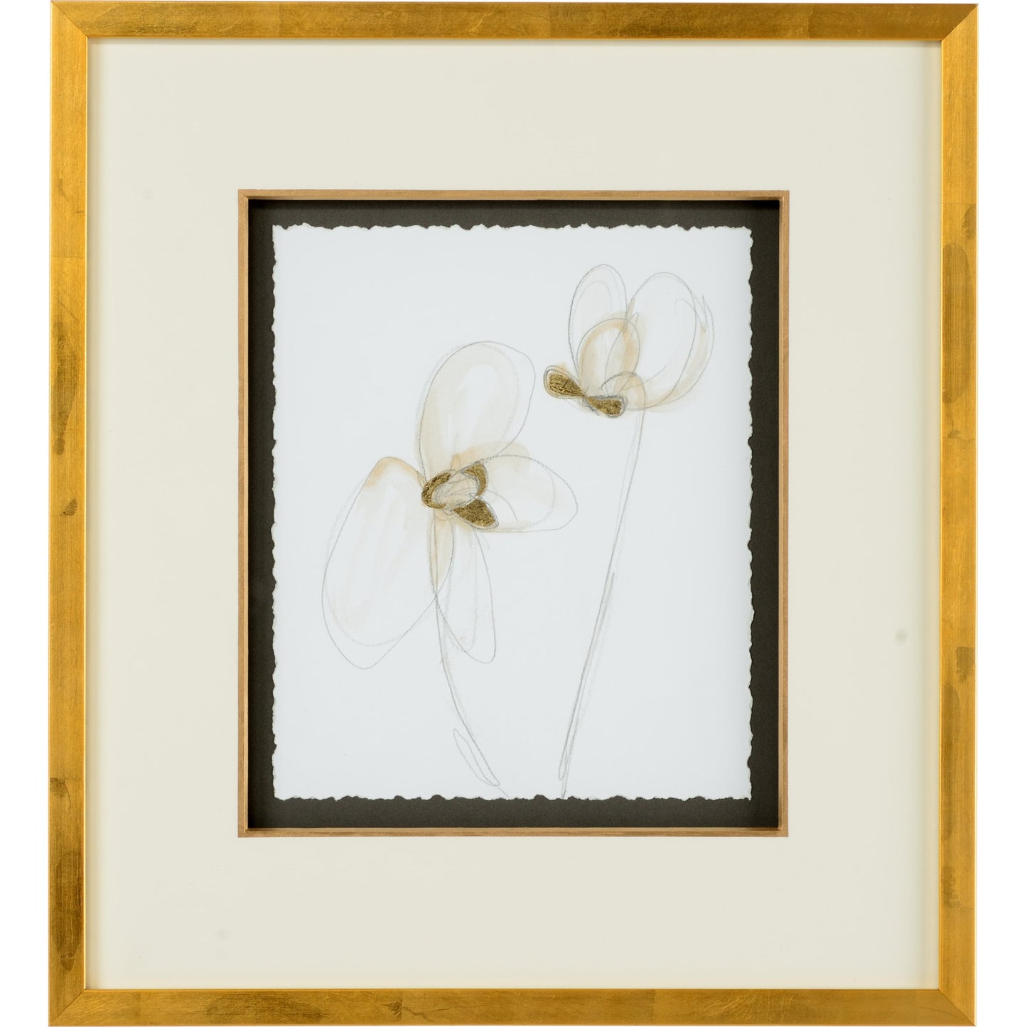001 SR-382716 | Primary Silo | Garden Gestures III by Chelsea House in print with gold leaf. Made from hand embellished glicee in a modern style.