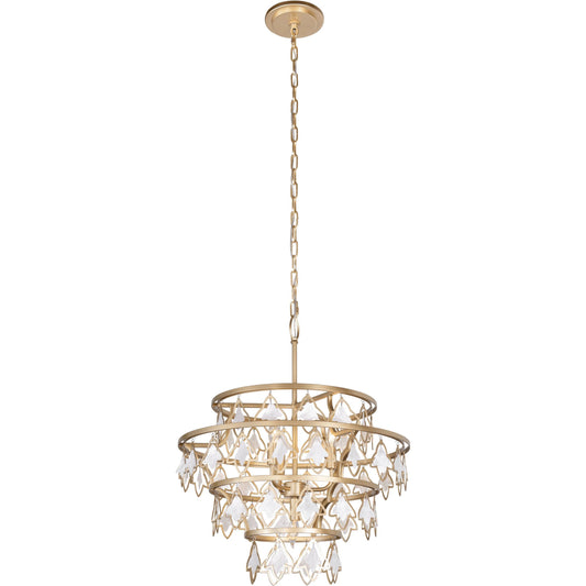 Fleur Chandelier by Varaluz in french gold. Made from unique in a traditional style.