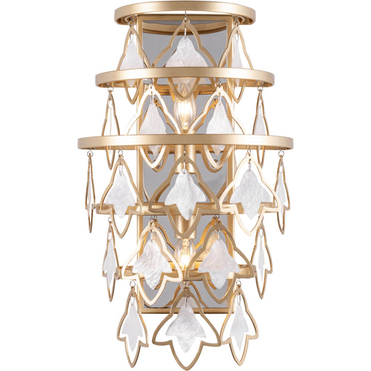 Fleur Sconce by Varaluz in french gold. Made from unique in a modern style.