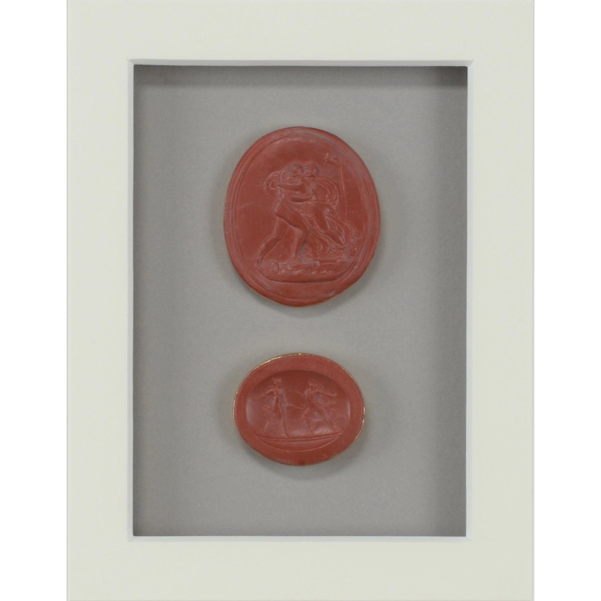 Old World Intaglios IV by Chelsea House in gold leaf. Made from red plaster intaglios in a modern style.