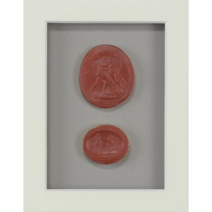Old World Intaglios IV by Chelsea House in gold leaf. Made from red plaster intaglios in a modern style.