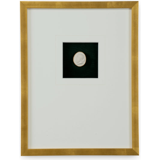 Intaglio in Gold V by Chelsea House in gold leaf. Made from plaster intaglios in a modern style.