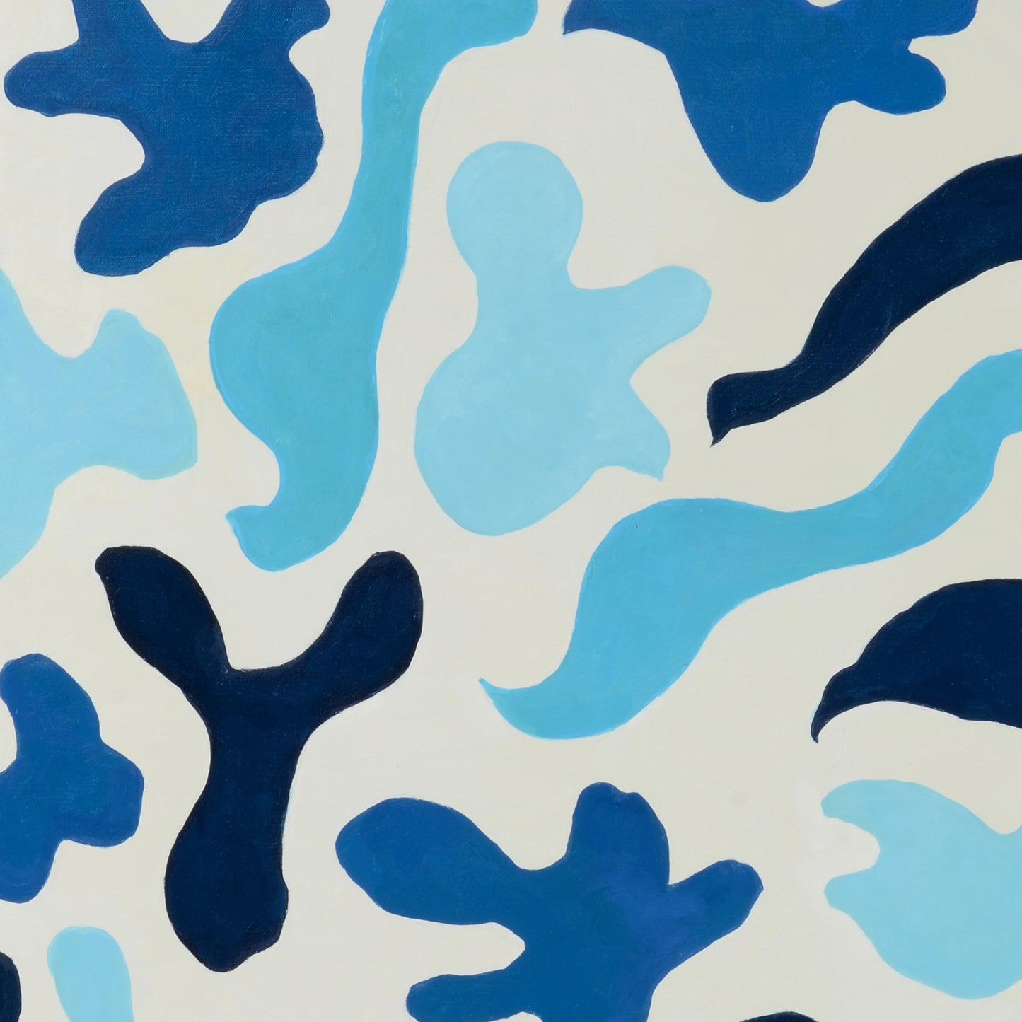 002 SI-2106039 | Closeup | Cutouts in Blue by Chelsea House in oil paint. Made from canvas in a modern style.